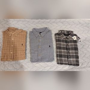 Lot of 3 - Polo Ralph Lauren flannel button downs